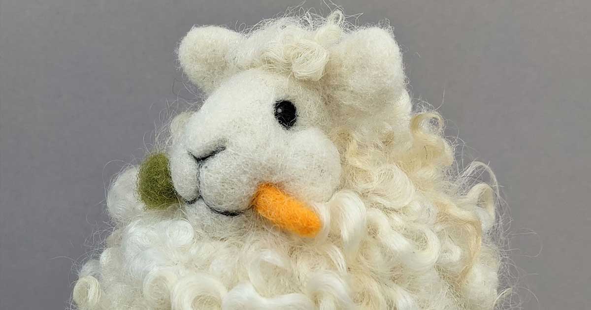 Needle Felt a Chewing Sheep Puff Workshop