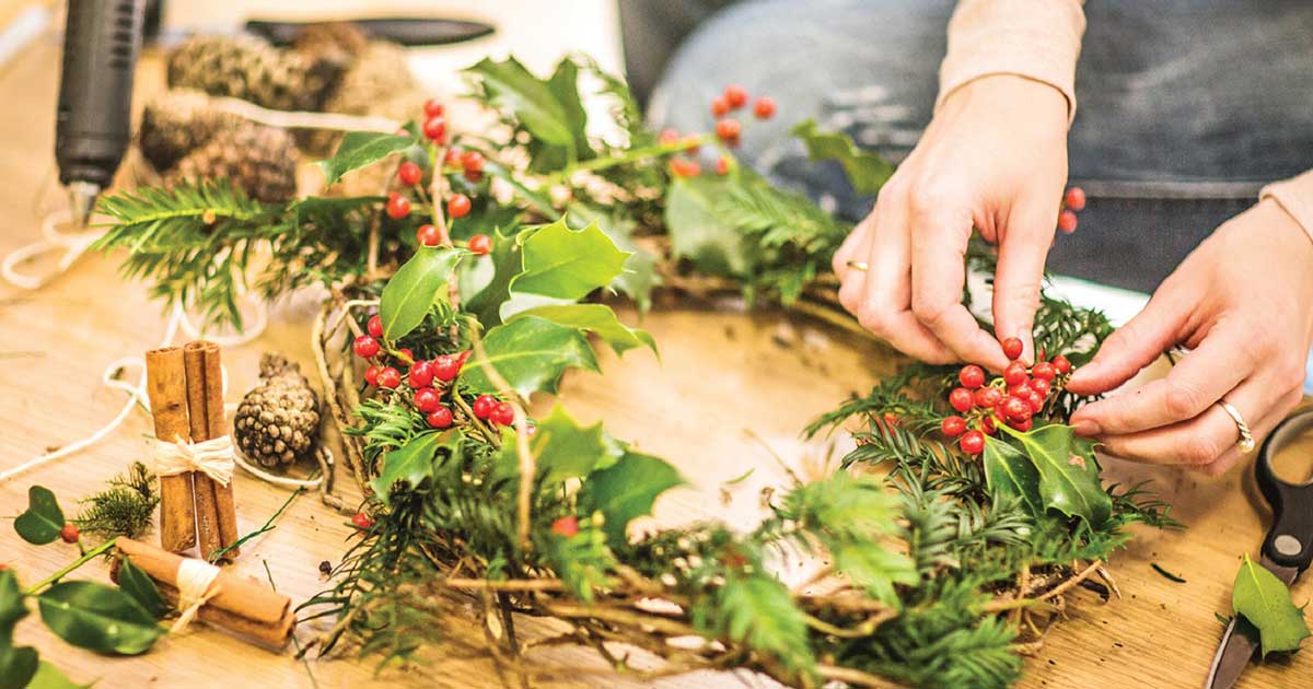 Holiday Wreath Making Workshop for Adults @ Claireville